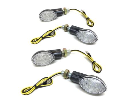 St Ck Led Mini Blinker F R Motorrad Roller Und Co In Carbon Optik