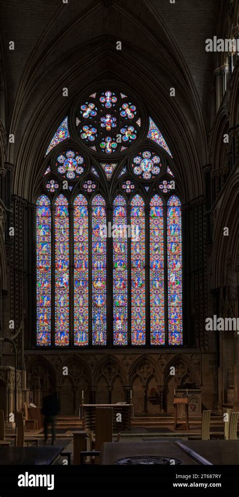 East Stained Glass Window Illustrating Passages From The Old And New