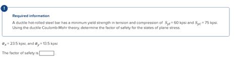 Solved Required Information A Ductile Hot Rolled Steel Bar Chegg
