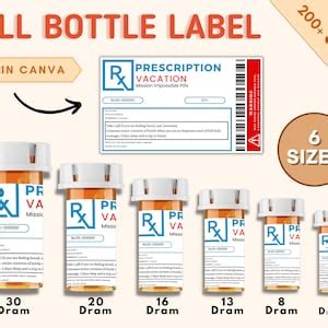 Prescription Label Template Editable Rx Bottle Label Template Party