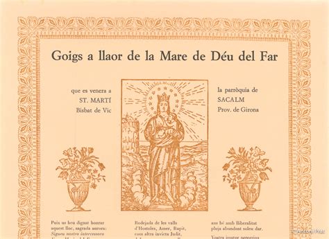 GOIGS a llaor de la Mare de Déu del Far any 1974 La Vall del Ges i