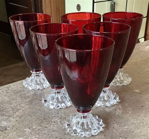 Vintage Anchor Hocking Ruby Red Berwick Boopie 6 Piece Goblet Etsy In 2022 Boopie Glass