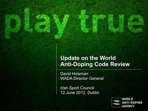 David Howman Update On The World Anti Doping Code Review