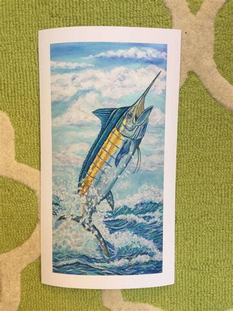 Blue Marlin Print Etsy