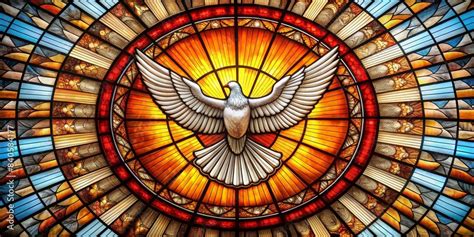 Stunning Stained Glass Of Holy Spirit Dove At Pentecost Pentecost