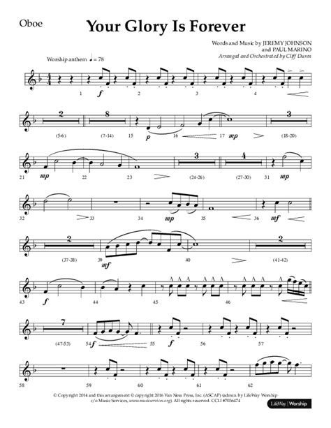 Your Glory Is Forever Choral Anthem Satb Oboe Sheet Music Pdf