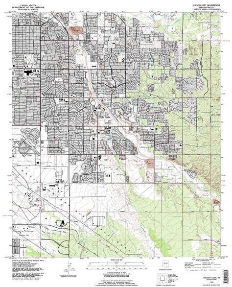 Tucson East Topographic Map AZ USGS Topo Quad 32110b7