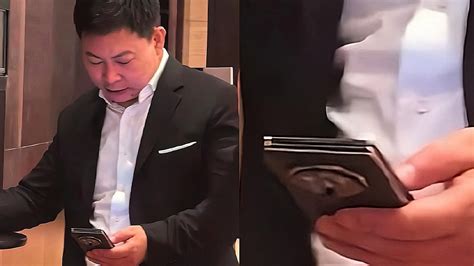 Leak Shows Exec Using Huawei Trifold Smartphone In Thin Folded Form