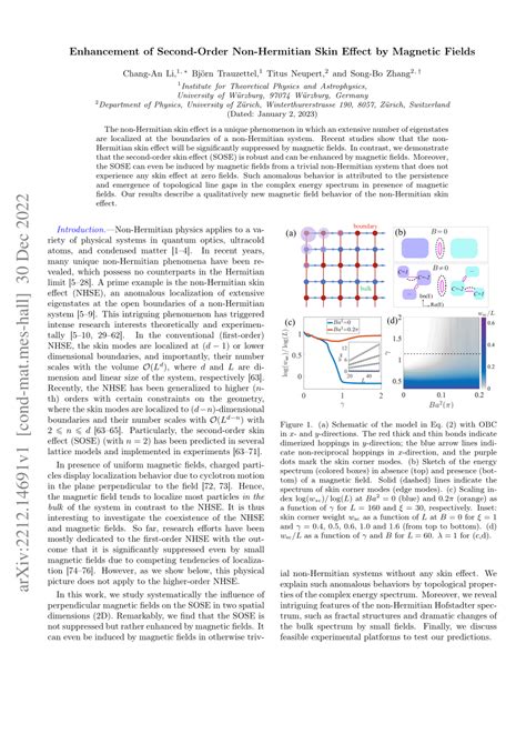 Pdf Enhancement Of Second Order Non Hermitian Skin Effect By Magnetic