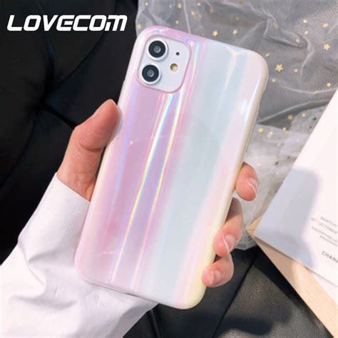 Lovecom luxo arco íris caso de telefone para iphone 13 pro 11 12 pro