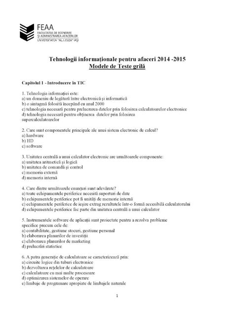 Pdf Modele De Teste Grila Pentru Tia Dokumen Tips