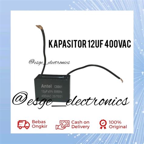 KAPASITOR PETAK 12UF 400V KAPASITOR SEGI 12 UF 400 VAC KAPASITOR KIPAS