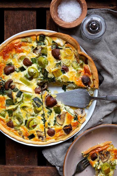 Einfache Lauch Champignon Quiche Veggie Zutaten Kochkarussell