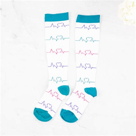 Heart Ekg Compression Socks Nurseluxe