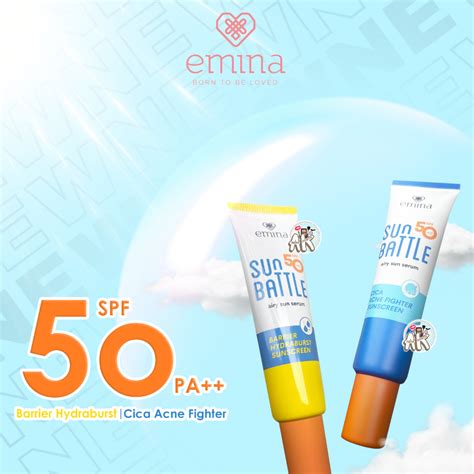 Jual EMINA SUN BATTLE MAX AIRY PROTECTION SPF50 PA 30ML BARRIER