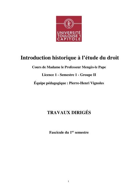 Fascicule semestre 1 année 2022 2023 Introduction historique à l