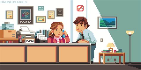 The office Pixel Bruno Moraes Pixel Art Пиксель Арт