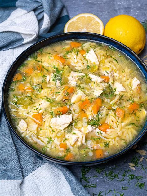 Lemon Chicken Orzo Soup Skinny Spatula