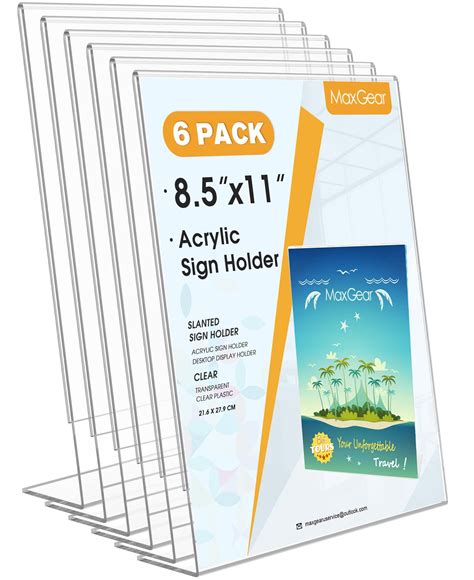 Acrylic Sign Frame With Brochure Holder Displays 85x11 Graphics