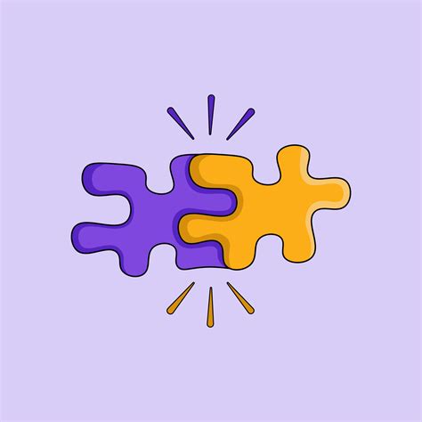 two connected jigsaw puzzle pieces 20675256 Vector Art at Vecteezy