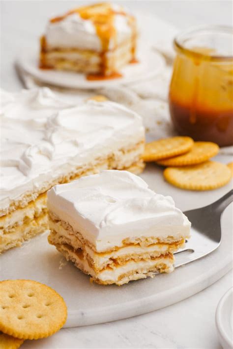 Ritz Cracker Salted Caramel Icebox Cake Lauren S Latest