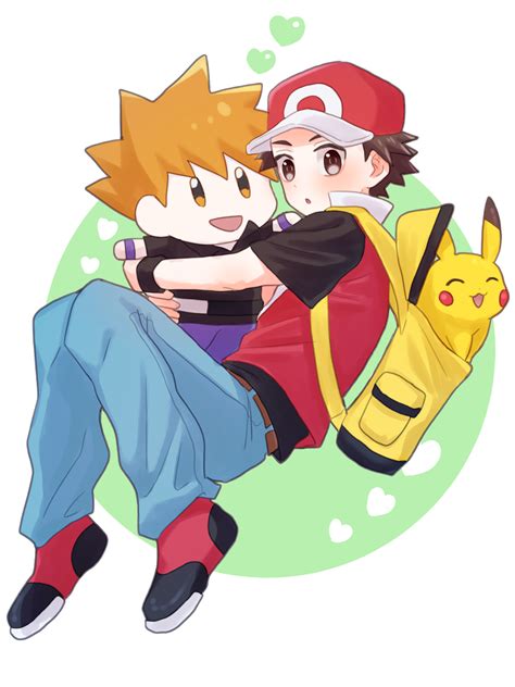 Pikachu Red And Blue Oak Pokemon And More Drawn By Mochi Mocchi