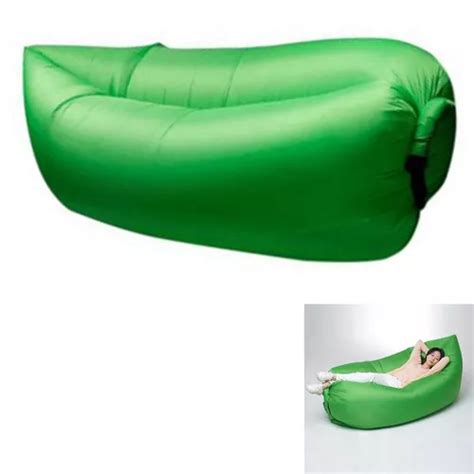 Puff Reposera Inflable Flotante Verde Tumbona Playa Lazy Bag MercadoLibre