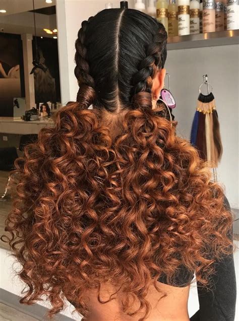 Two Braids To Two Curly Ponytails Braids With Curls Two Braid