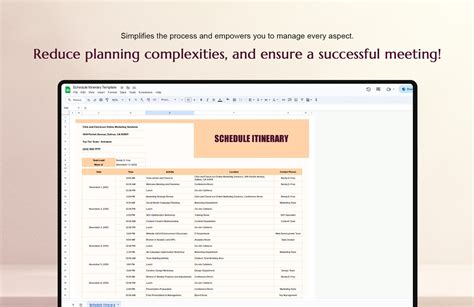 Schedule Itinerary Template in Excel, Google Sheets - Download ...