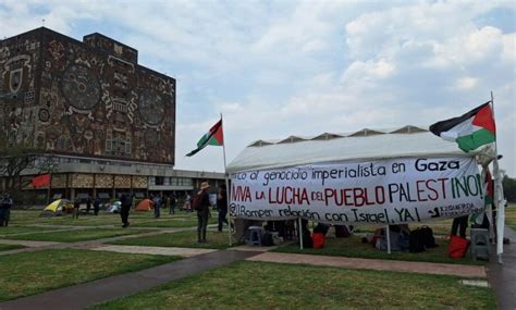 Estudiantes De La Unam Instalan Campamento En Apoyo A Palestina En Cu