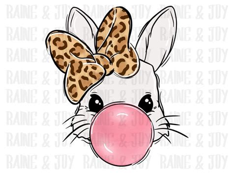 Bubble Gum Bunny Png Bunny Png Bubble Gum Png Easter Png Etsy