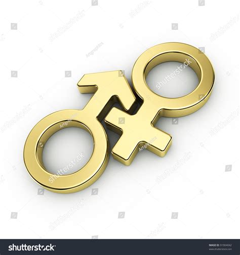 Male Female Sex Symbols Golden Isolated Stock Illustration 91904042