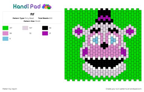 Ftf Pony Bead Pattern Kandi Pad Kandi Patterns Fuse Bead Patterns