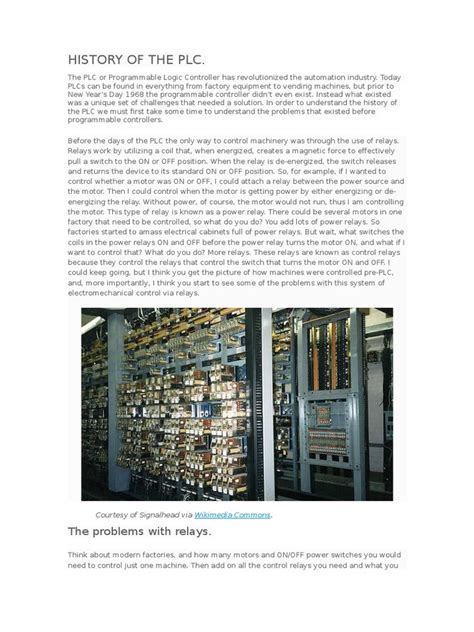 history   plc  programmable logic controller relay