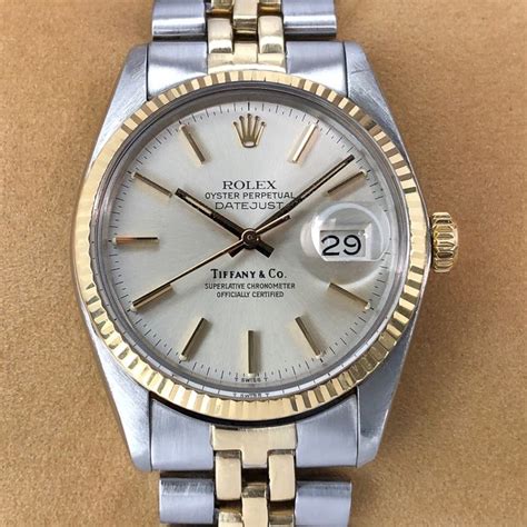 Rolex Datejust Tiffany Co Dial Two Tone 16013 Unisex 1970