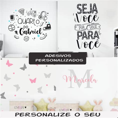 Adesivo De Parede Personalizado Desenhos Lettering E Kits