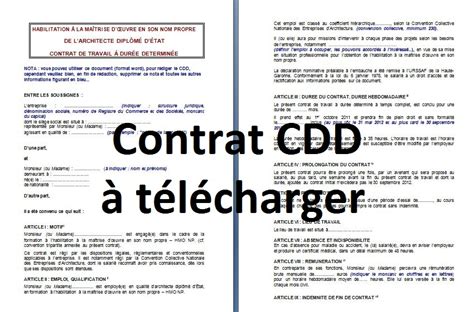 Exemples De Contrats De Travail Cdd Cours G Nie Civil Outils