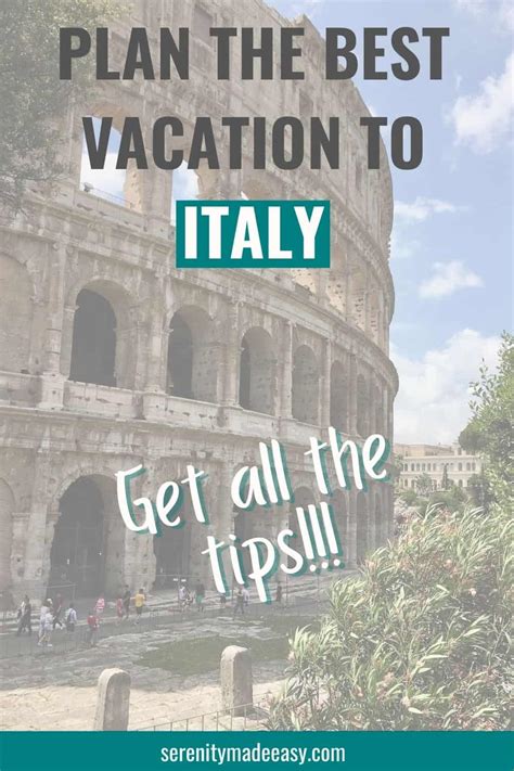 Italy trip itinerary for the best vacation - Serenity Made Easy