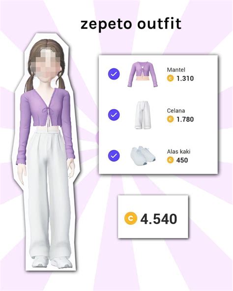 Zepeto Outfit • Coin Ide Kostum Pakaian Karakter Gaya Model Pakaian