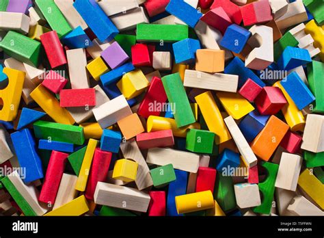 Colorful wooden building blocks background. Children toys Stock Photo ...