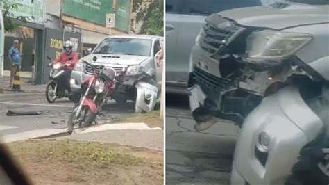 A Gazeta Motociclista Freia Para Pedestre E Atropelado Por Carro Em