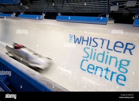 Bobsleigh competing at the Whistler Sliding Centre Stock Photo - Alamy