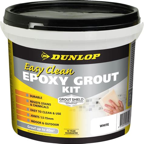 Dunlop 325kg Easy Clean Epoxy Grout Kit White Bunnings Warehouse