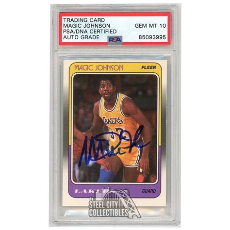 Magic Johnson Fleer Autograph Card Psa Dna Steel City