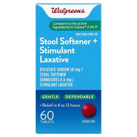 Walgreens Stool Softener Stimulant Laxative Tablets Walgreens