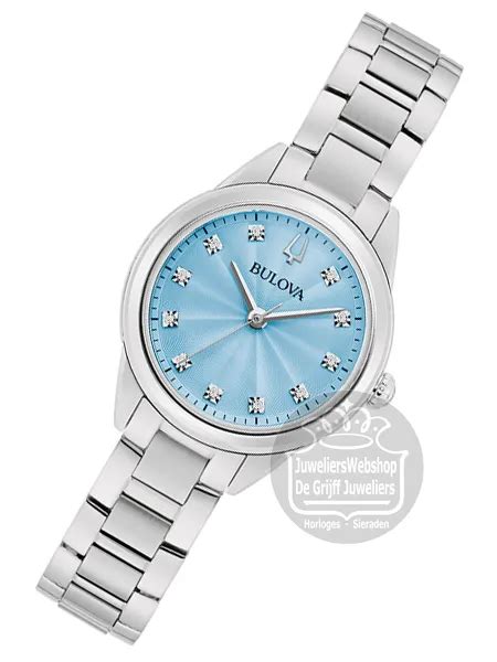 Bulova Sutton Classic Horloge 96P250 Edelstaal Parelmoer Met Diamant