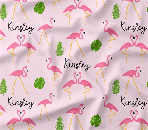 Personalized Flamingo Fabric By The Yard Or Fat Quarter Quilting