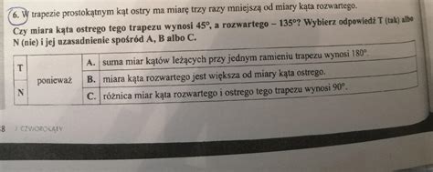 BŁAGAM O POMOC NA TERAZ DAM NAJ zad 6 z wytłumaczeniem Brainly pl