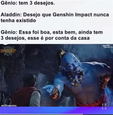 Gênio tem 3 desejos Aladdin Desejo que Genshin Impact nunca tenha