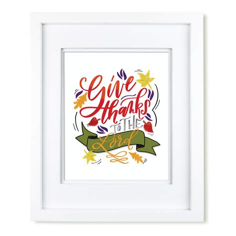 "Give Thanks" scripture art print - Krystal Whitten Studio